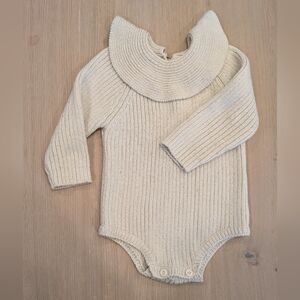 Cozy Cream Knit Baby Onesie